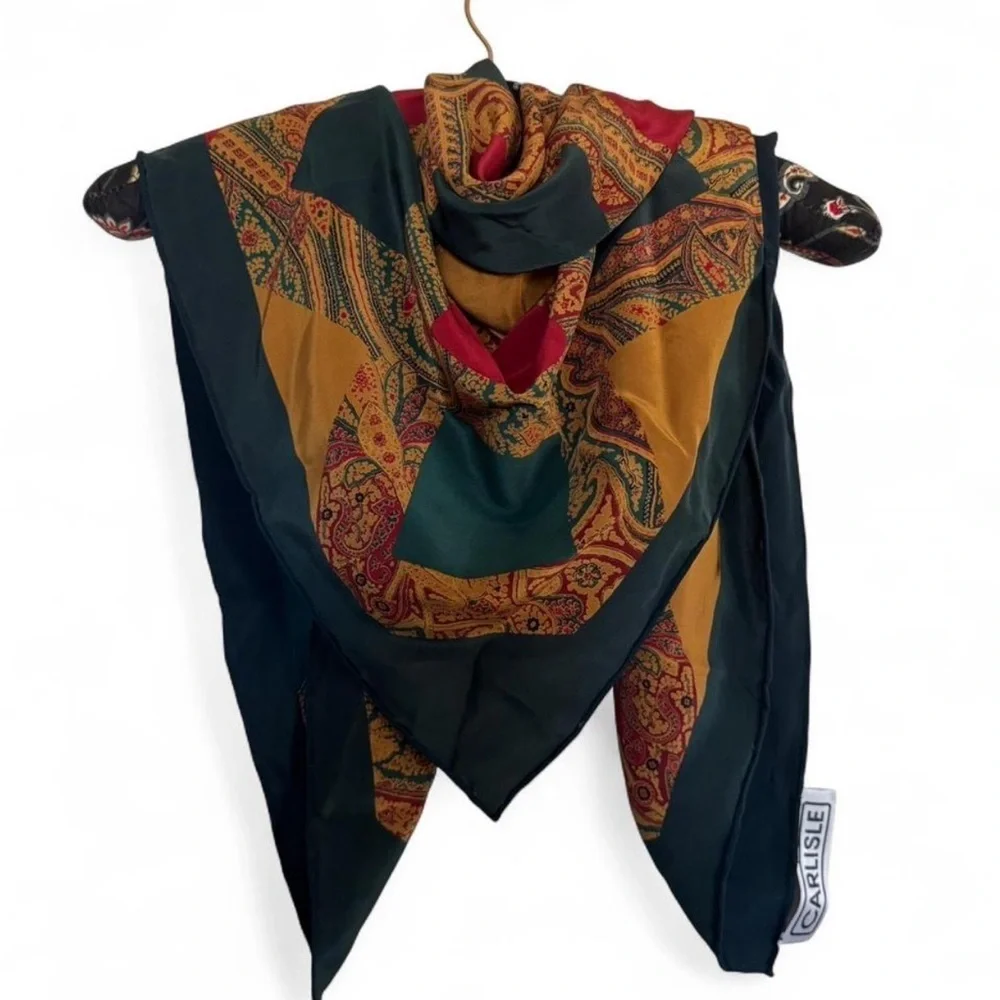 Vintage Carlisle Paisley Silk Scarf